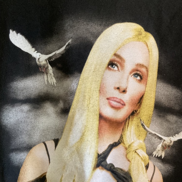 Vintage 2002 Cher Living Proof Farewell Tour Shirt Black Giant Tag Mens Sz XL - Picture 3 of 9